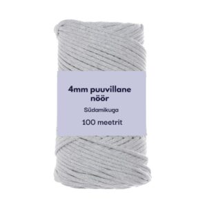 4mm 100m punutud nöör heledam hall