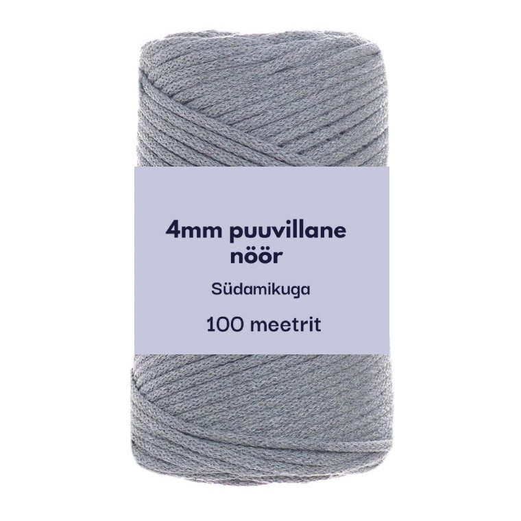 4mm 100m punutud nöör keskmine hall