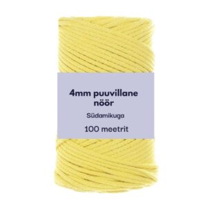 4mm 100m punutud nöör helekollane