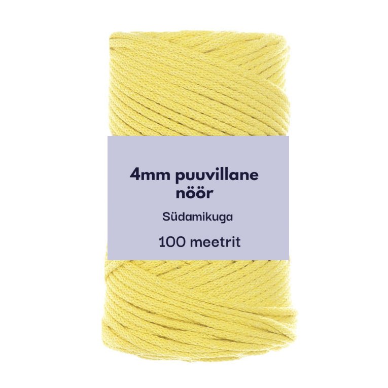 4mm 100m punutud nöör helekollane