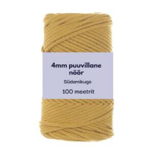 4mm 100m punutud nöör täiskollane