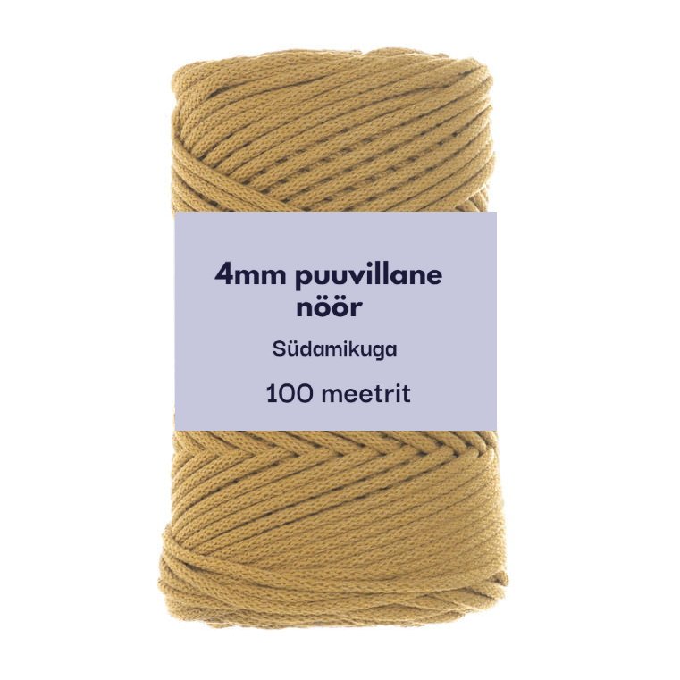 4mm 100m punutud nöör tumedam kollane
