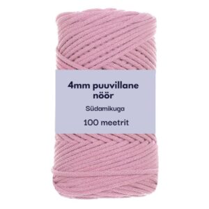 4mm 100m punutud nöör keskmine roosa