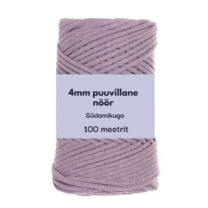 4mm 100m punutud nöör vanaroosa