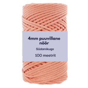 4mm 100m punutud nöör aprikoos