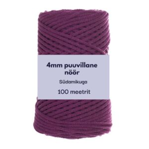 4mm 100m punutud nöör punakaslilla
