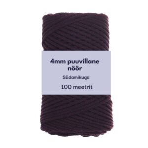4mm 100m punutud nöör tume ploom