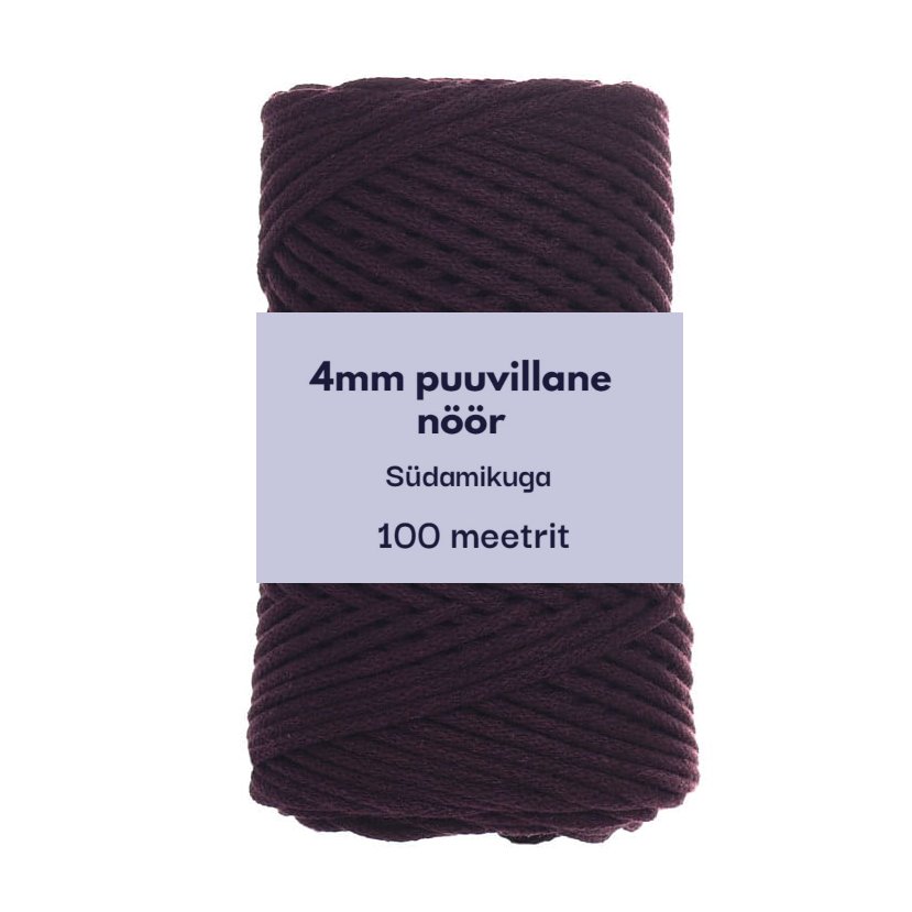 4mm 100m punutud nöör tume ploom