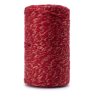 2mm 60m makramee tumepunane kuldniidiga