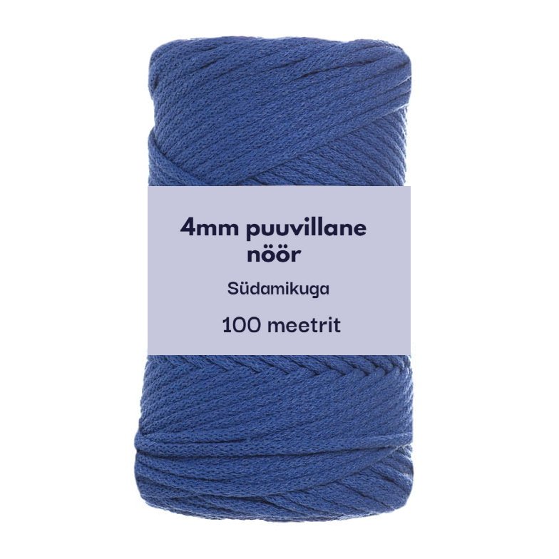 4mm 100m punutud nöör rukkilillesinine