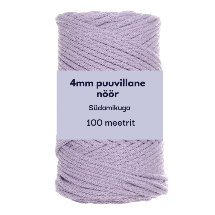 4mm 100m punutud nöör sirelililla