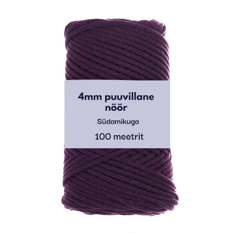 4mm 100m punutud nöör ploomililla