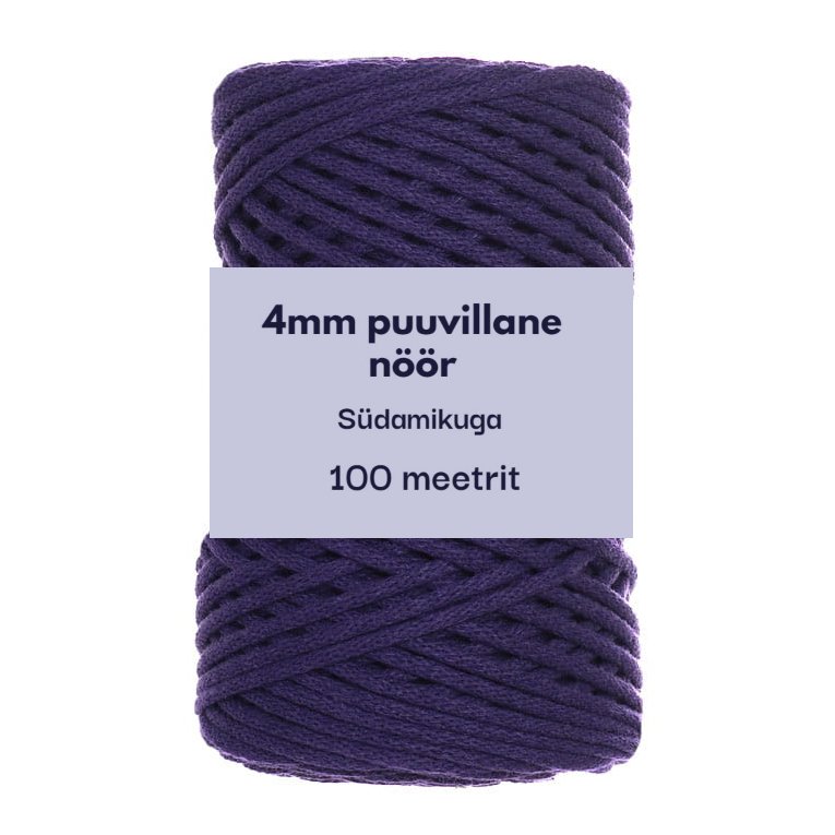 4mm 100m punutud nöör lilla