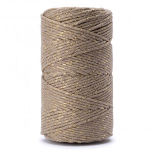 3mm 100m makramee pruun kuldniidiga