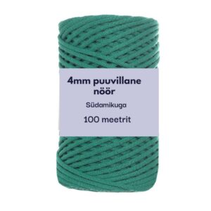 4mm 100m punutud nöör smaragdroheline
