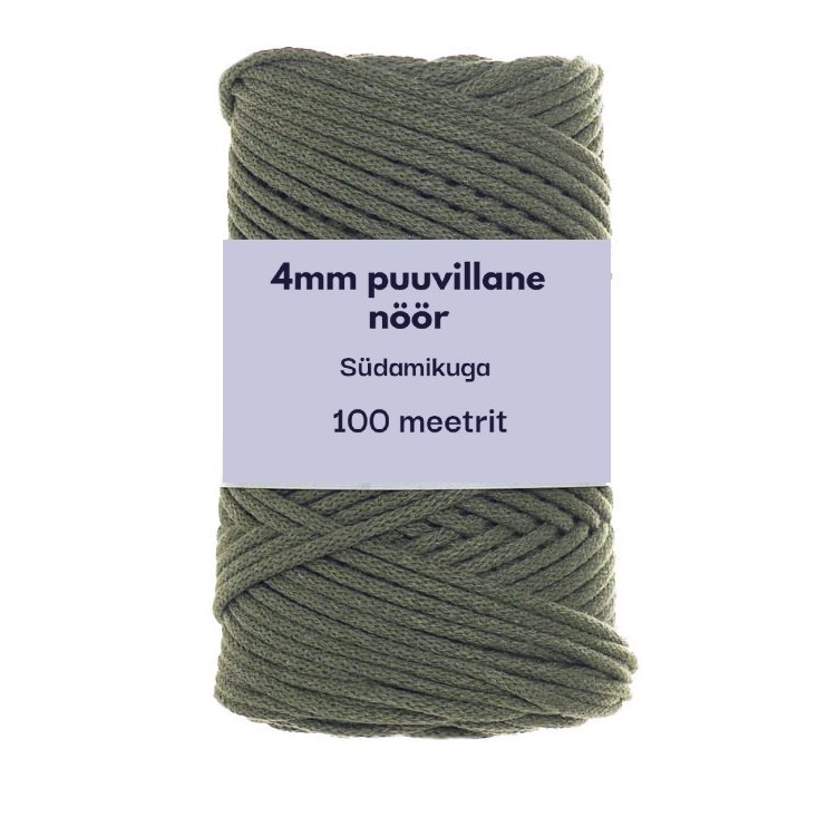 4mm 100m punutud nöör oliiv