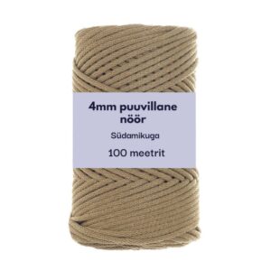 4mm 100m punutud nöör karamell