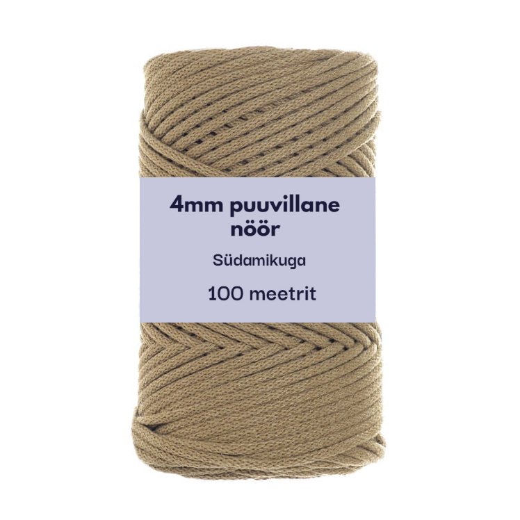 4mm 100m punutud nöör karamell
