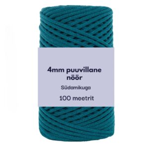 4mm 100m punutud nöör tume smaragd