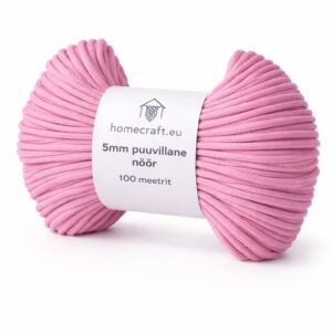 5mm punutud nöör vihtides roosa